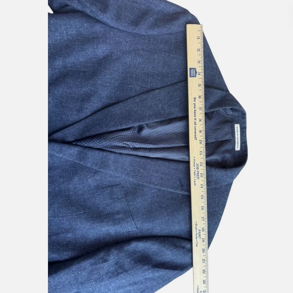 Joseph Abboud Sport Coat Blazer Men's 50L Linen/Wool Blue Elbow Patches Academia